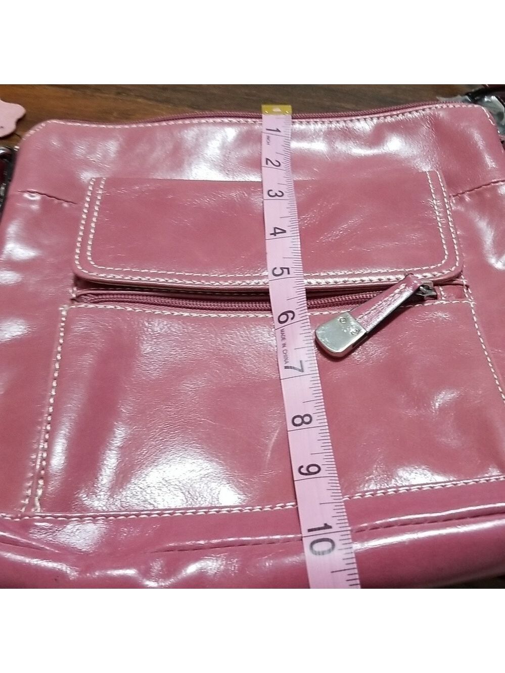 Gianni Bernini shoulder bag, purse ,glazed body orchid pink , Genuine Leather - Picture 6 of 6